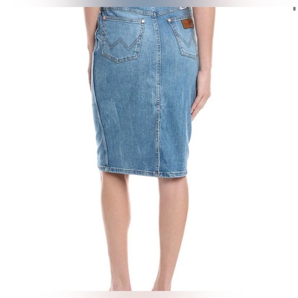 STAUD x Wrangler Denim Knee-Length Pencil Skirt - Size 30 - Picture 11 of 13